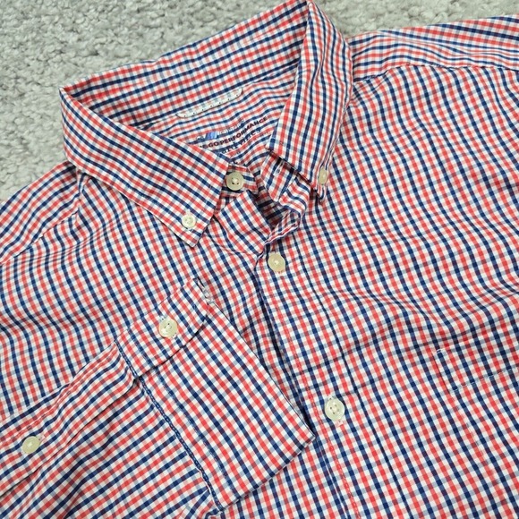 Vineyard Vines Shirt Mens Large Gingham Plaid On‎ The Go Performance OTG Brrr - Picture 1 of 11